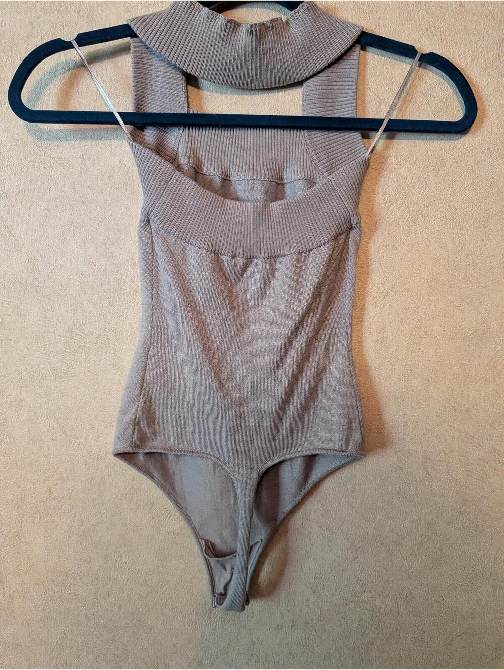 INTIMATELY FREE PEOPLE gray knit halterneck bodysuit sz XS - Picture 5 of 5